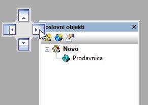 Premeštanje panela Poslovni objekti