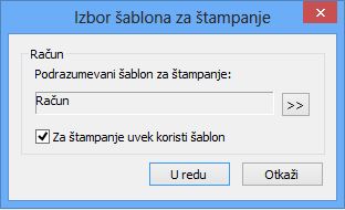 Izbor šablona za štampanje