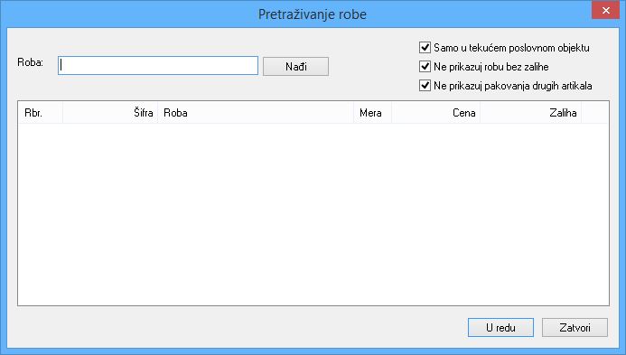 Pretraživanje robe