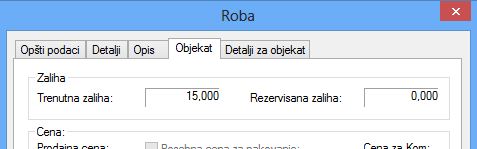 Podaci robe u objektu